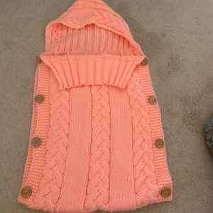 Girls knit swaddle or outdoor cover